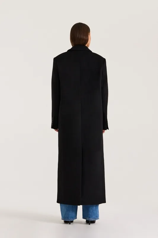 Black Petite Wool Maxi Coat