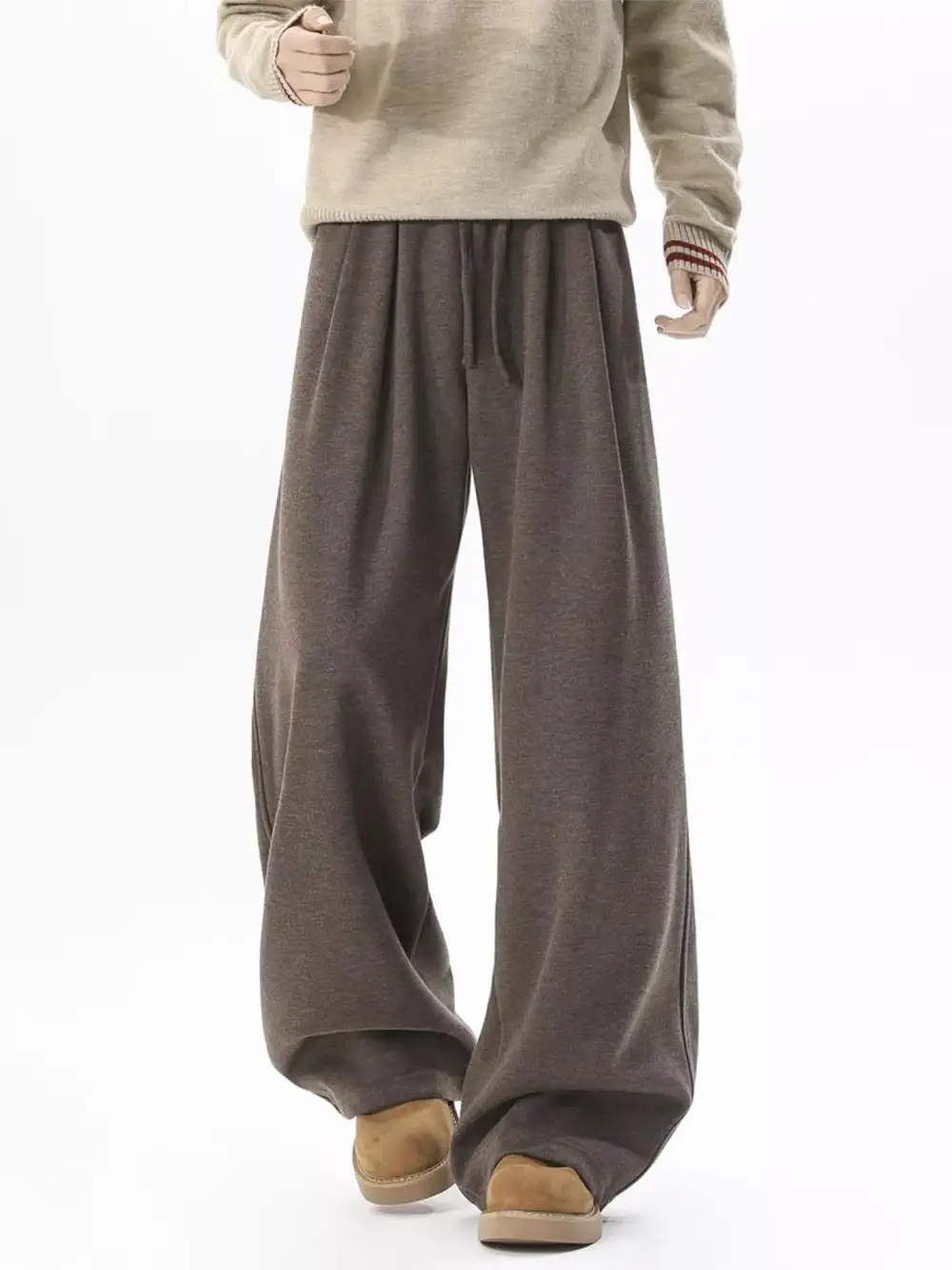 Men's Plus Size Drawstring Wide Leg Pants