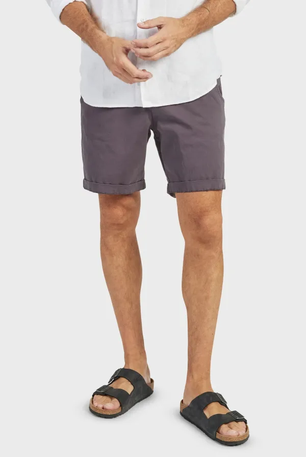 Charcoal Cotton Tailored Shorts