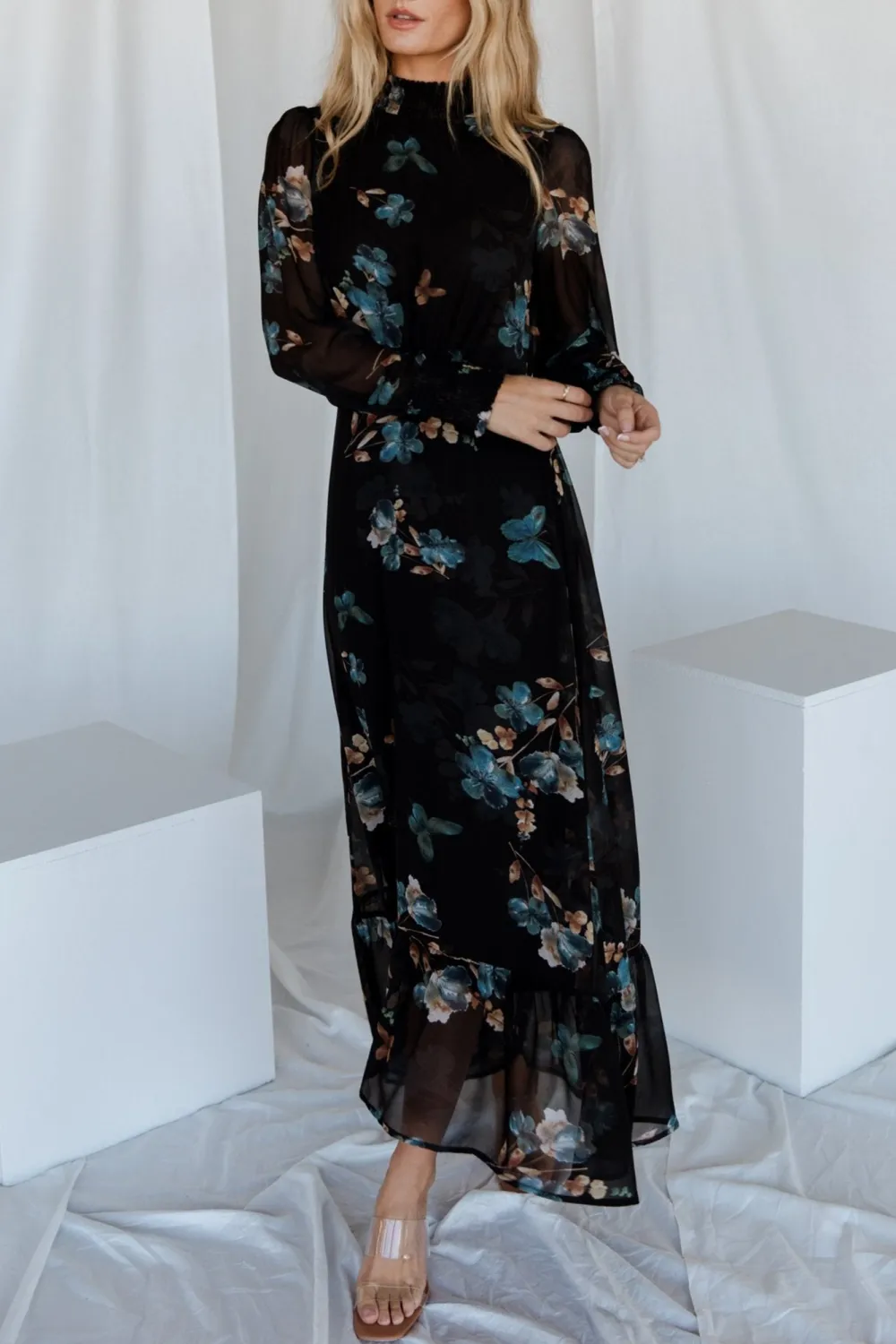 High Neck Temperament Comfortable High Waist  Dress