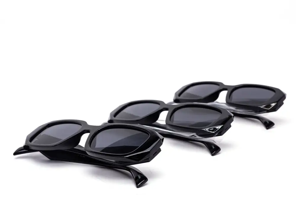 12-Pack All-Black Chunky Square Sunglasses