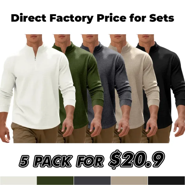 Men's regular fit solid color half-zip sweatshirt