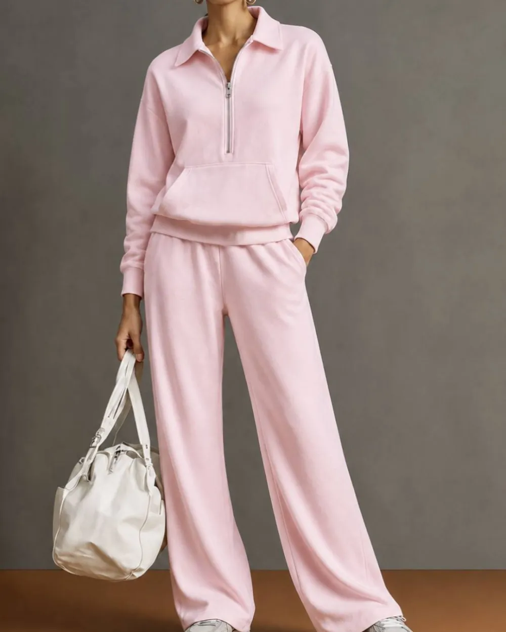 Half-Zip Sweatshirt and Pants Set
