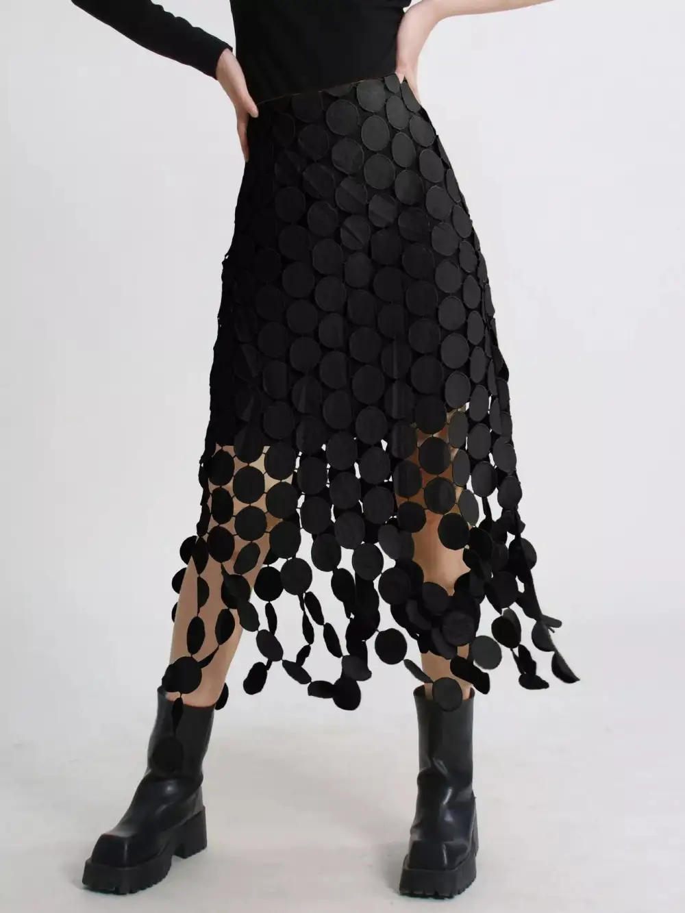 Balanced Fringe Midi Skirt