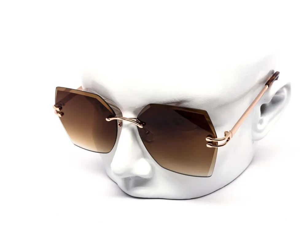 12-Pack Rimless Metal Gradient Sunglasses