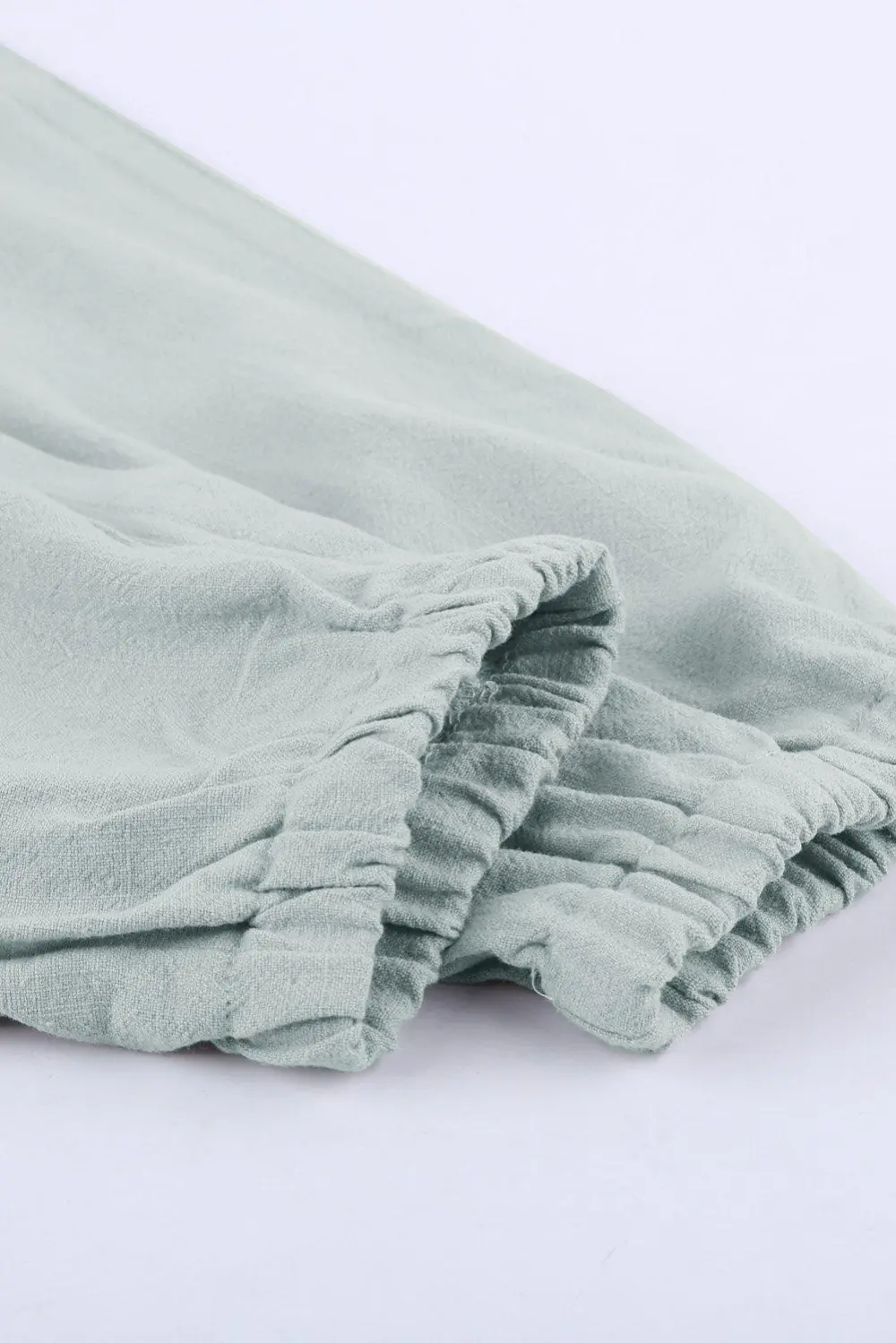Elastic-Waist Pocketed Linen Jogger Pants