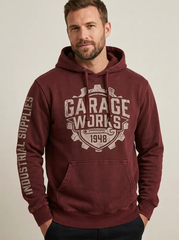 Men's Mechanic Garage Gear Wrench Graphic Hoodie
