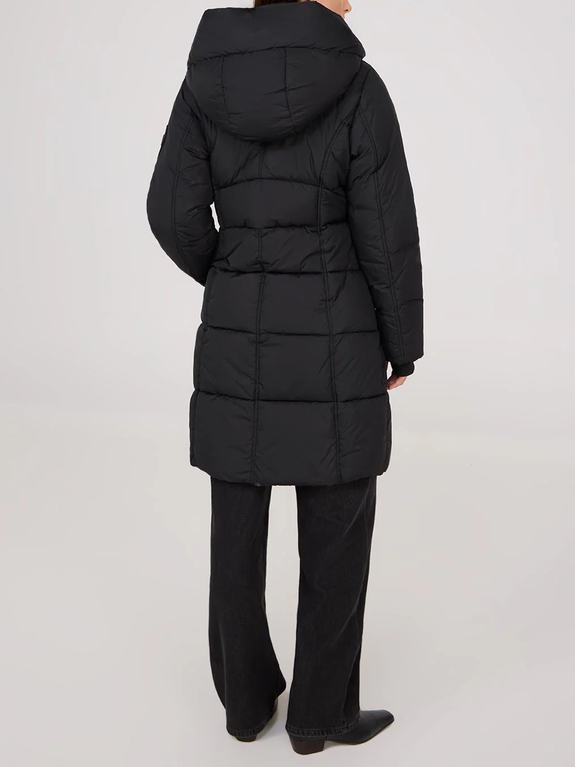Classic Black Hooded Long Padded Jacket