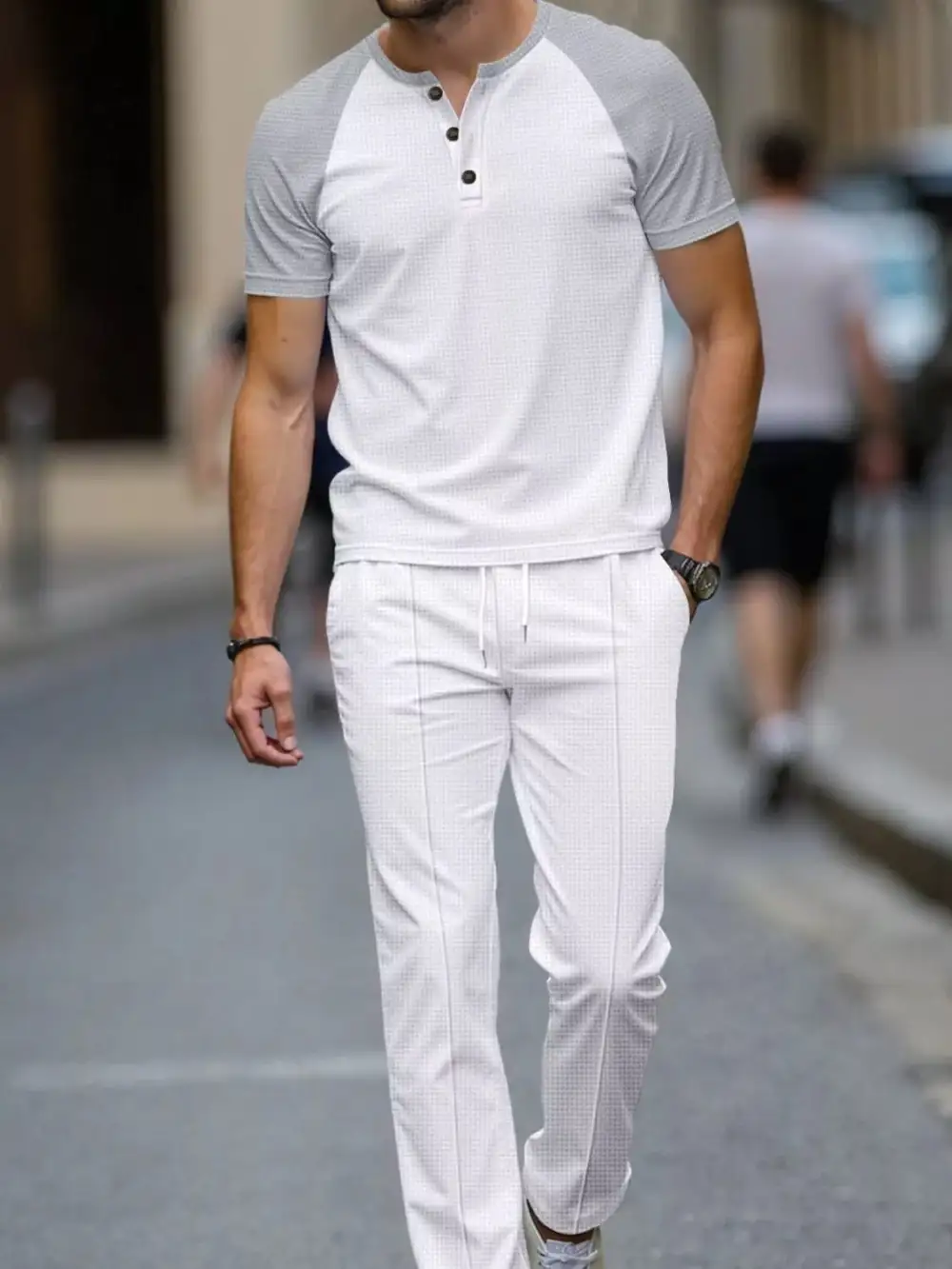 Men's Full Size Casual Two Tone Raglan Sleeve