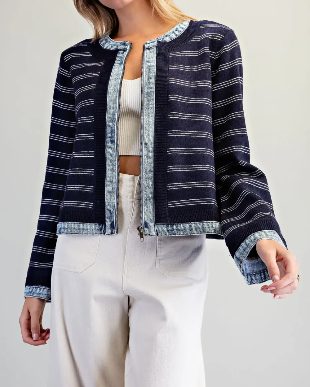 Striped Trim Jacket