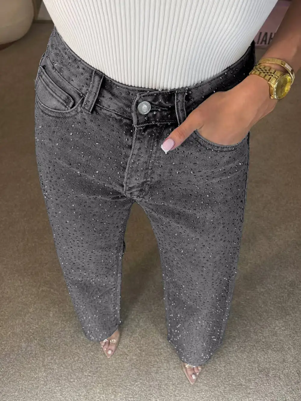 High Rise Statement Denim Jeans