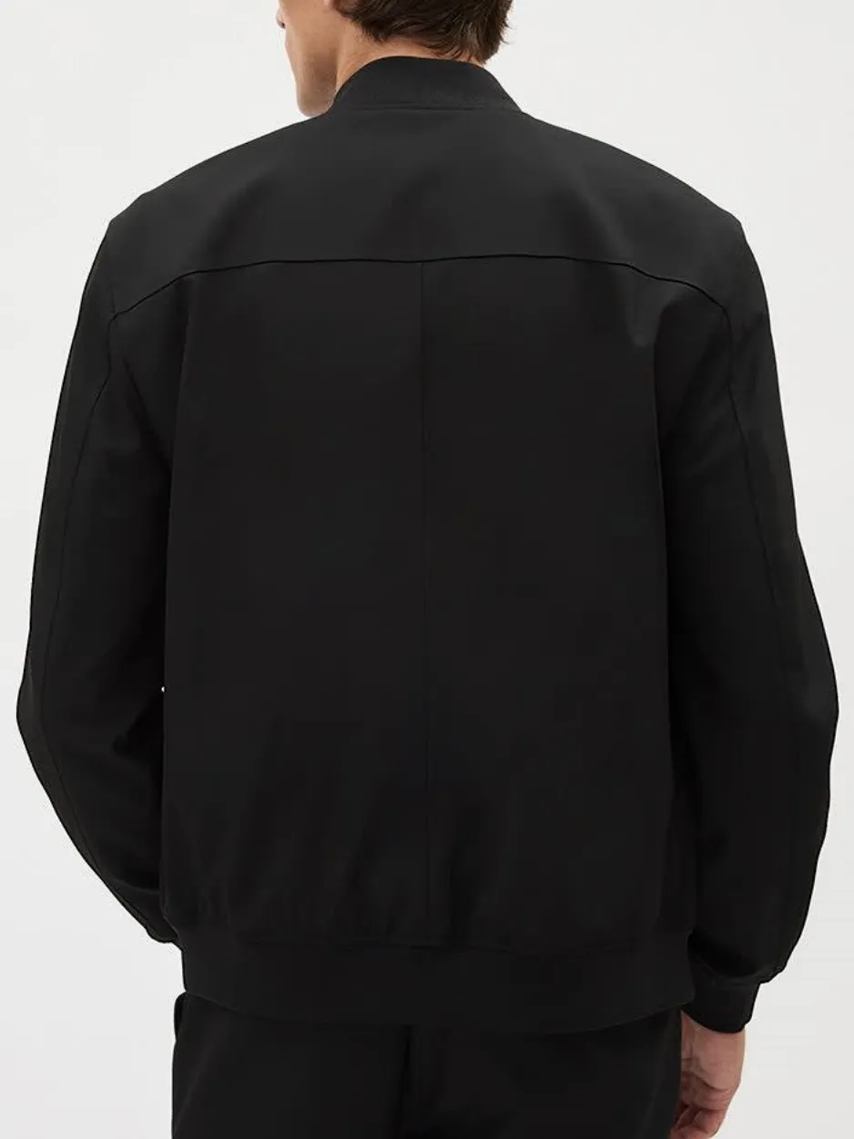 Black Long-Sleeve City Bomber Jacket