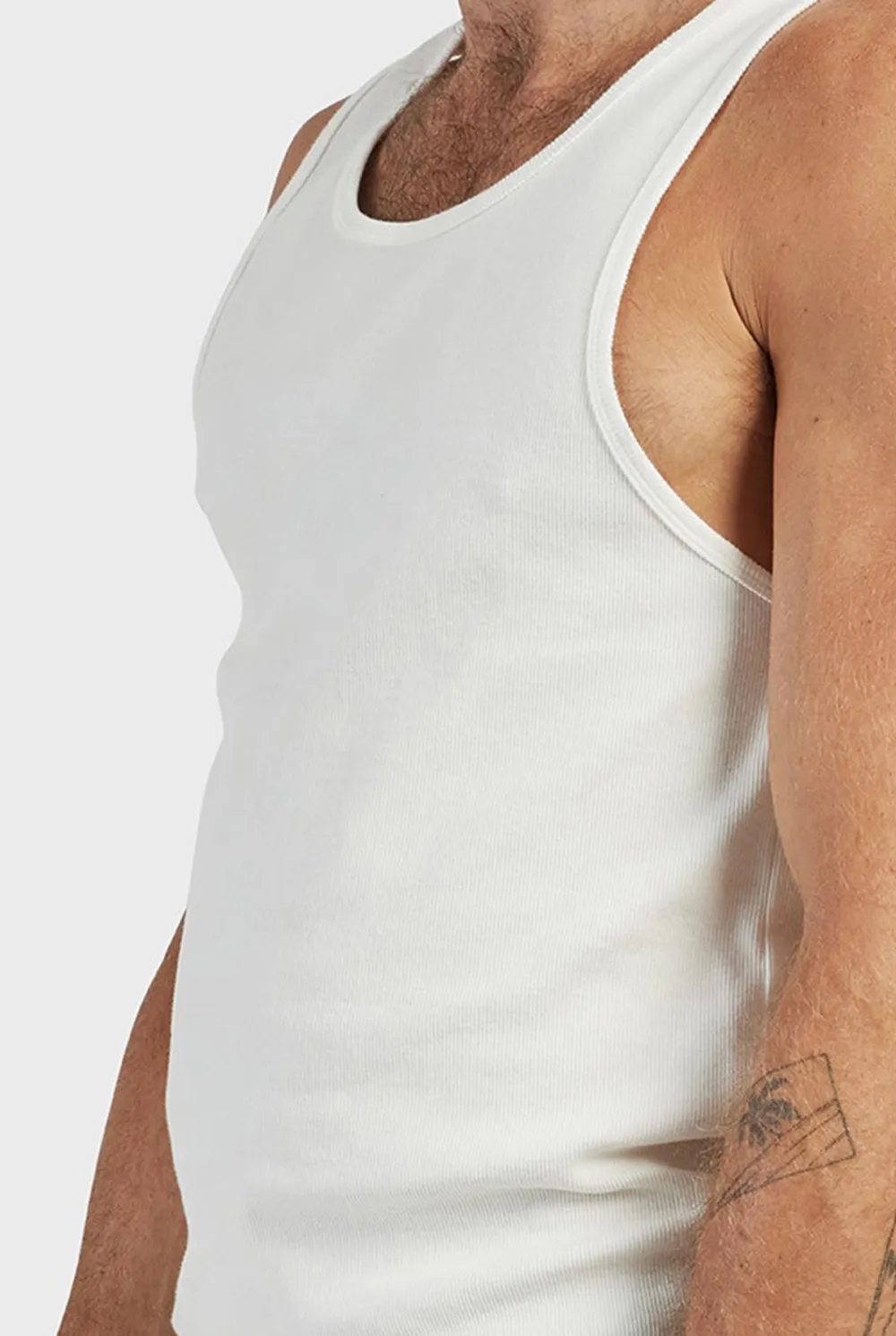 Sleeveless Crew Neck Ribbed Tee