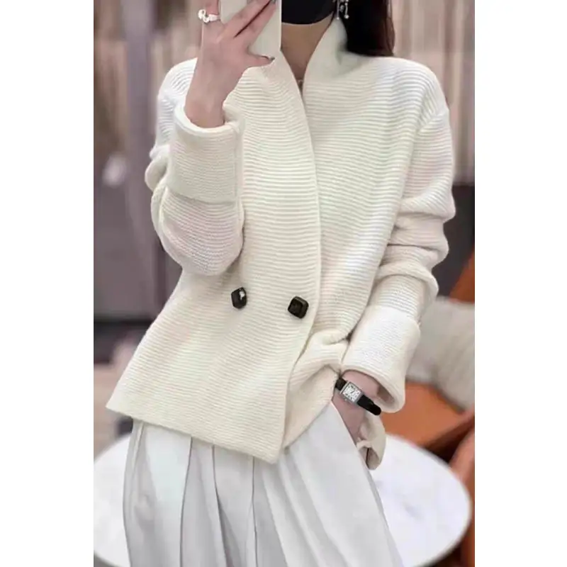 Buttoned Thick-Knit Autumn Cardigan