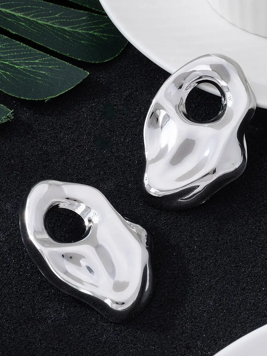 Curved Pearl-Inspired Accent Earrings