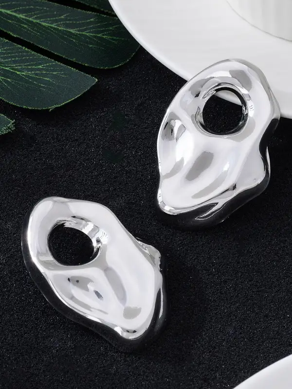 Curved Pearl-Inspired Accent Earrings