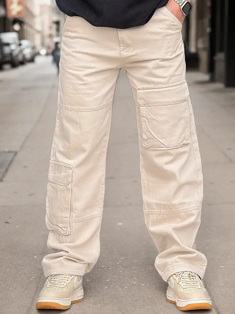 Cotton Straight Leg Cargo Pants
