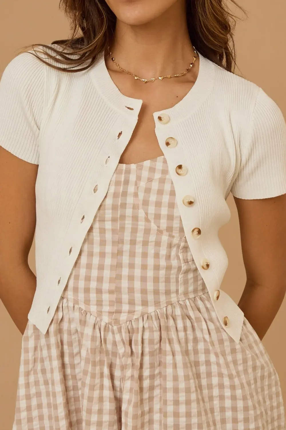 Ribbed Button Up Knit Top