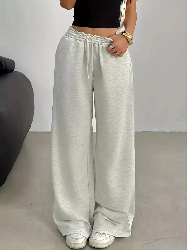 Relaxed Wide-Leg Drawstring Sweatpants