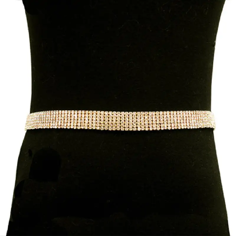 Refined Adjustable Crystal Multirow Waist Belt