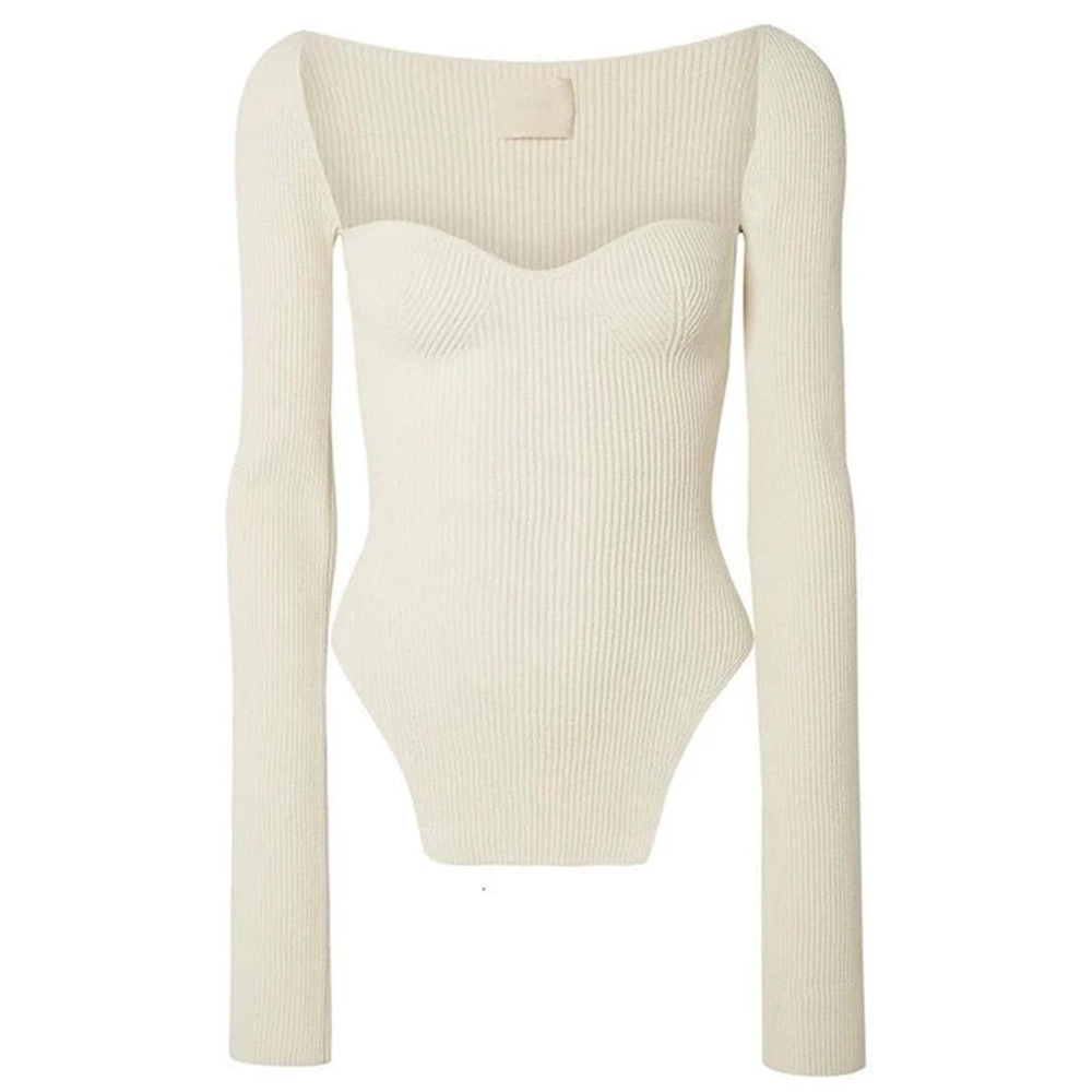 Square Neck Knitted Sweater