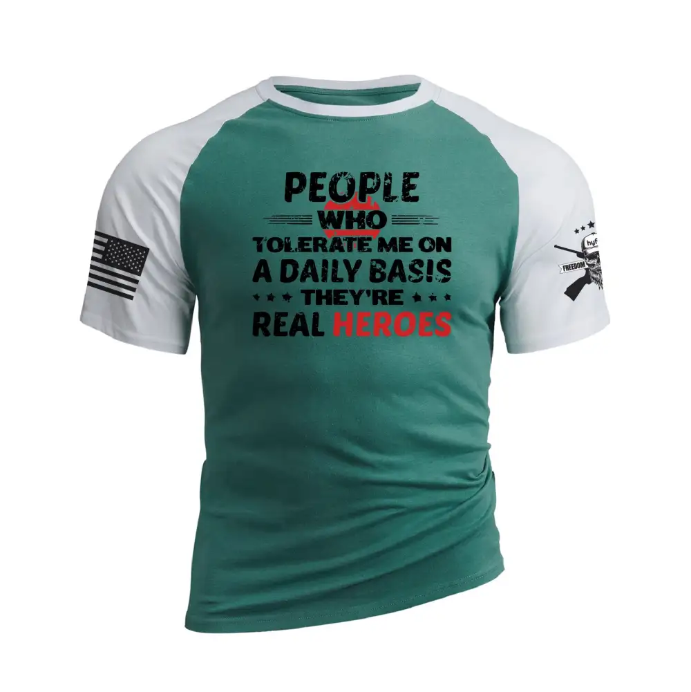 THEY REAL HEROES RAGLAN GRAPHIC TEE