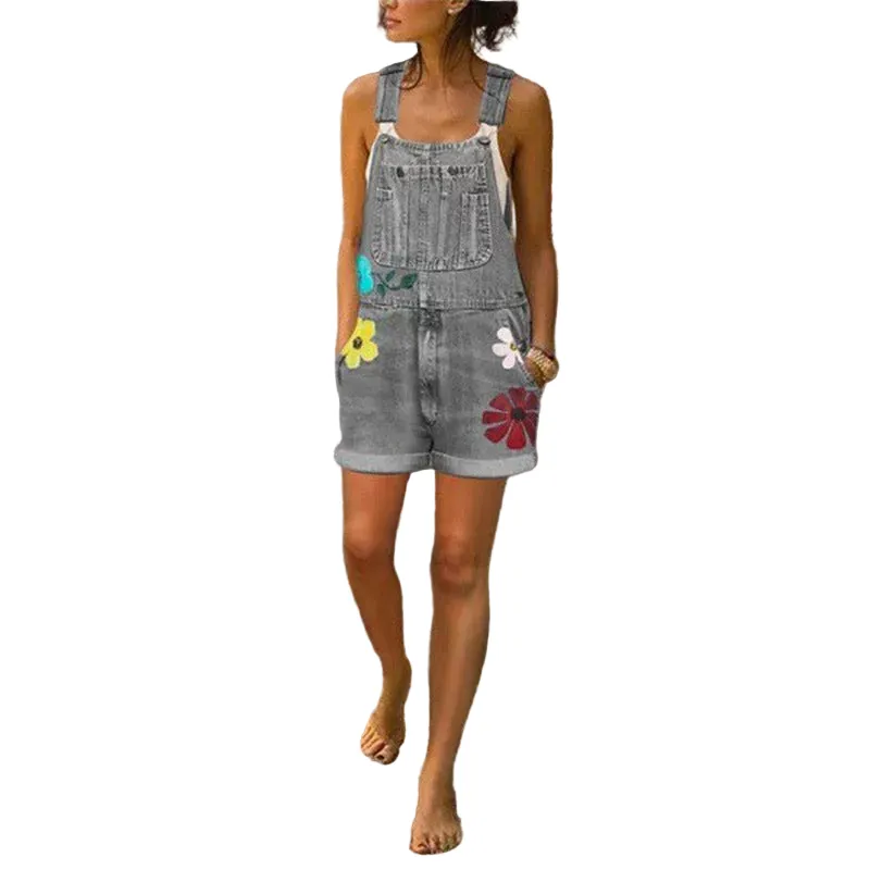 Women' Printed Slim Fit Bib Shorts