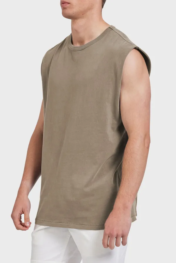 Sleeveless Crew Neck Casual Tee