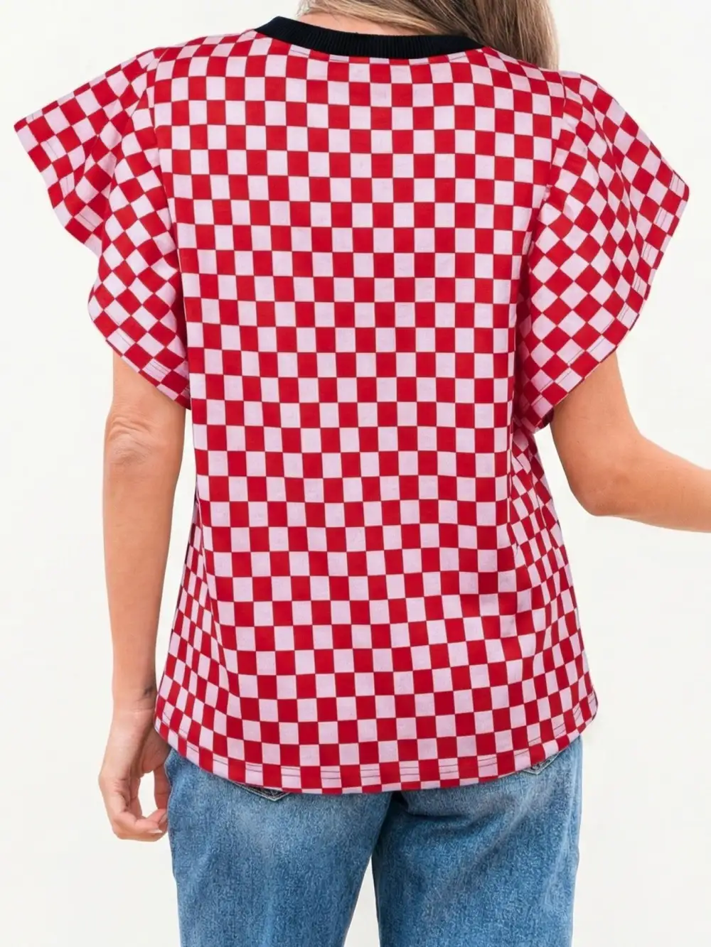 Round Neck Ruffled Top