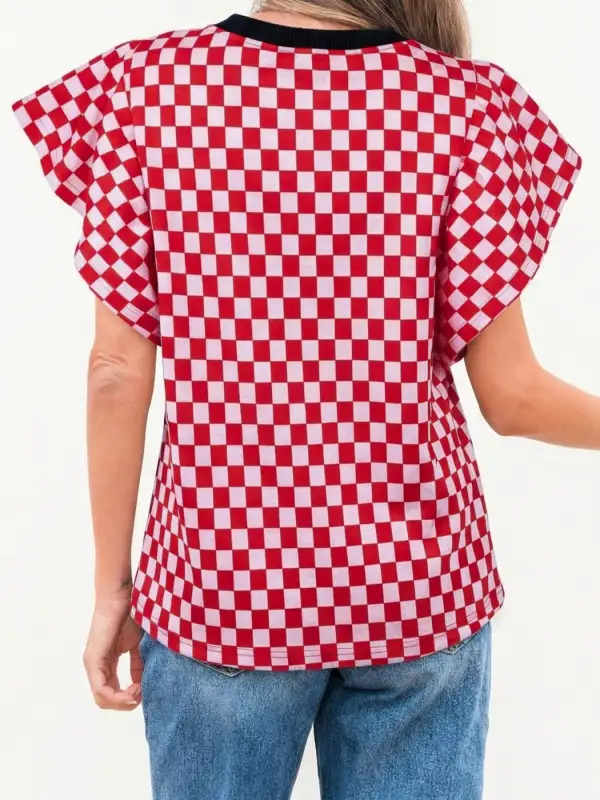 Round Neck Ruffled Top