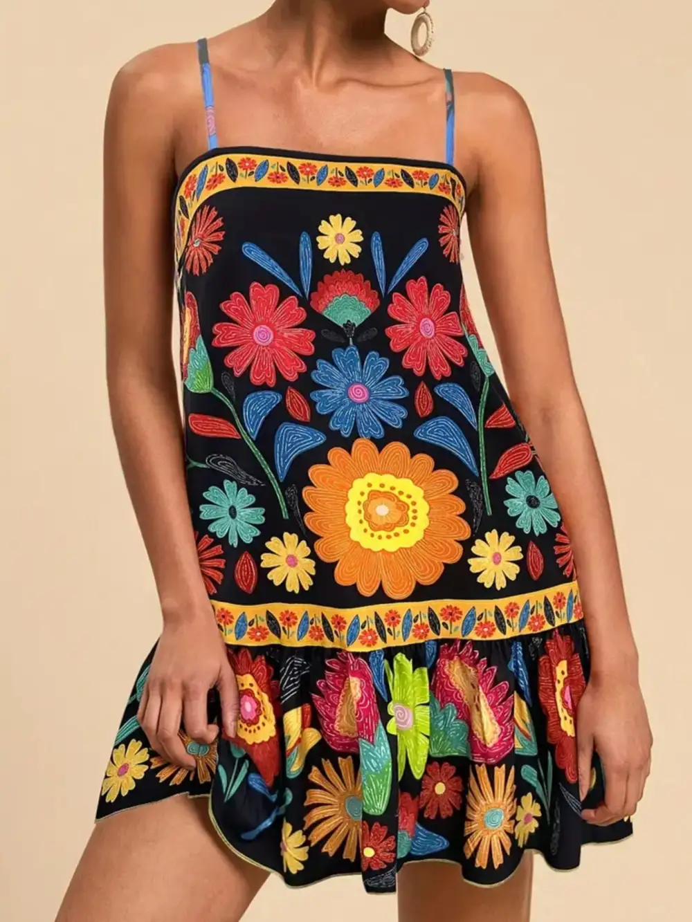 Print Sleeveless Mini Dress