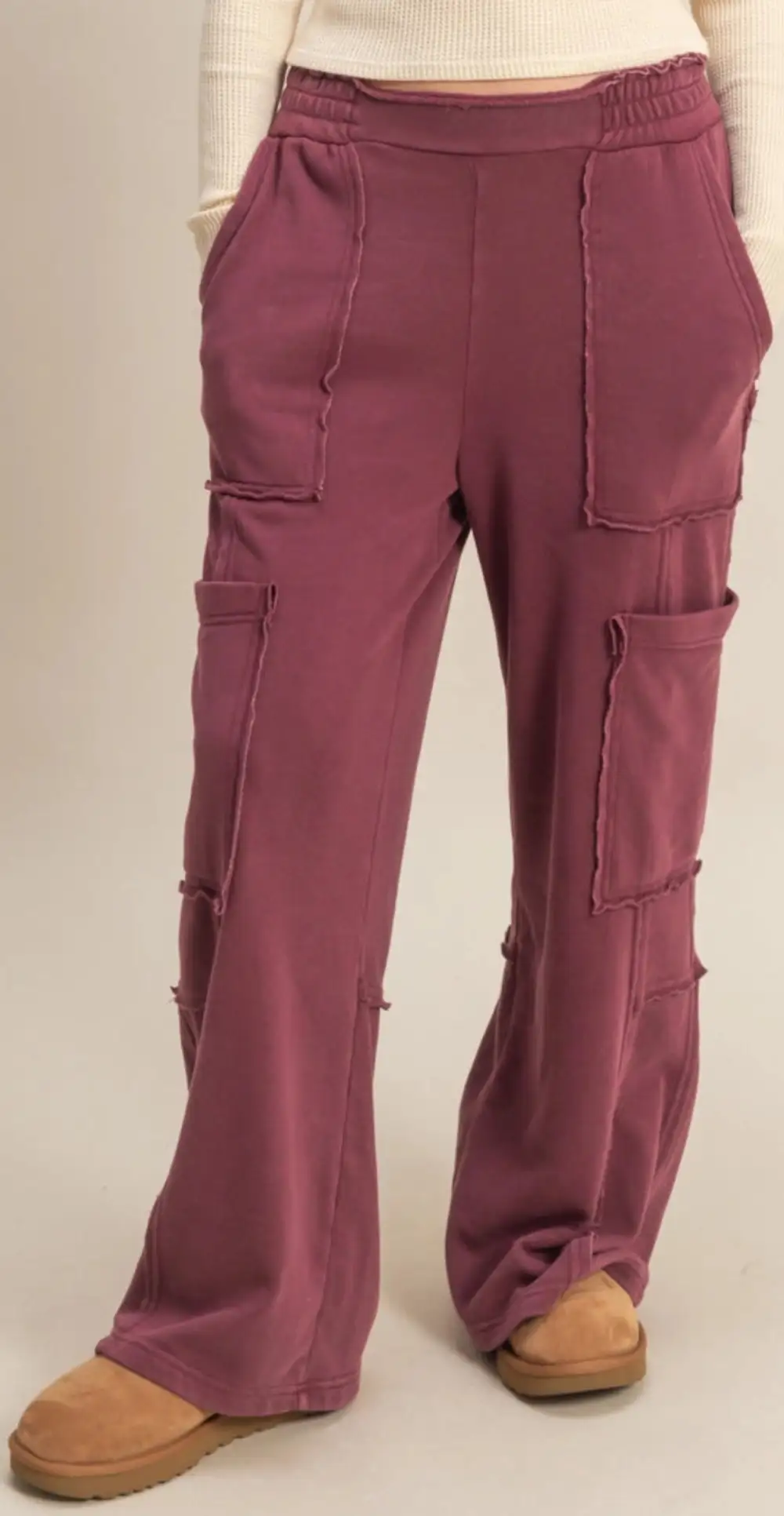Roomy Relaxed Utility Casual Pants
