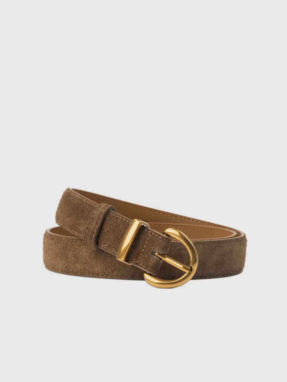 Brown soft buckle leather belt