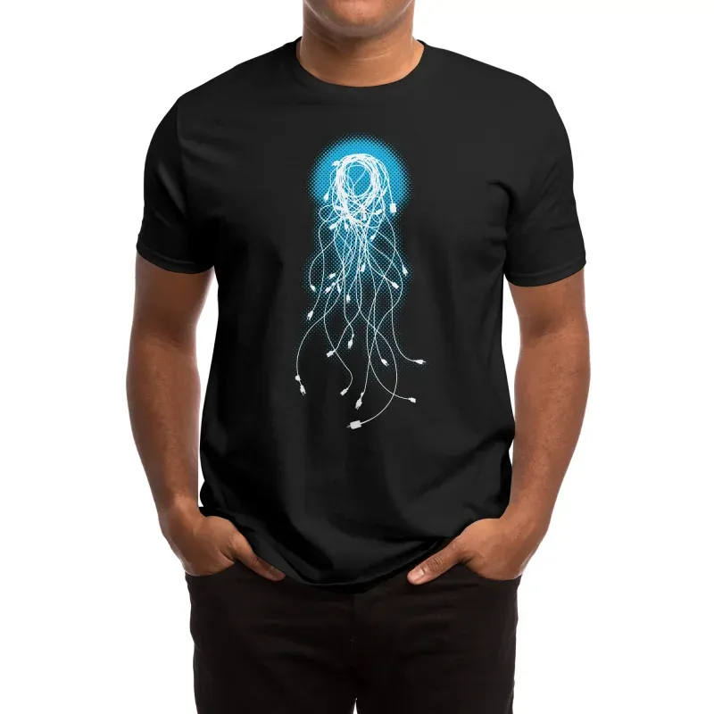 Luminous Art Jellyfish Print Short Sleeves