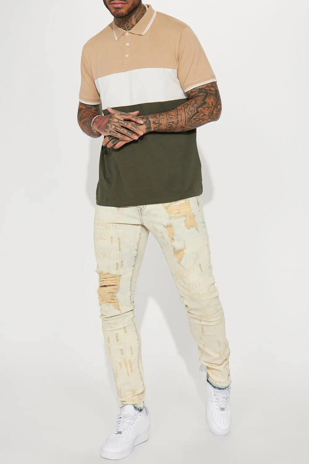 Color Block Short Sleeve Polo - Multi Color
