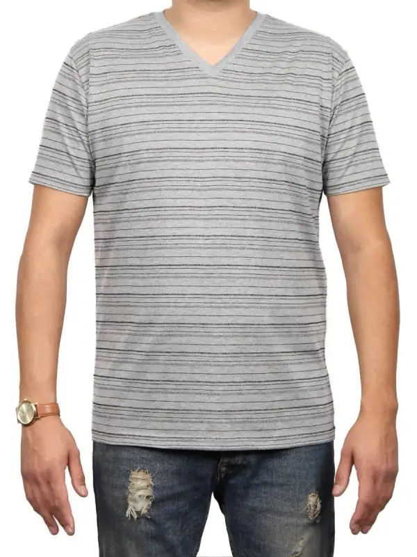 Striped Jersey Men's Button Down T-Shirt