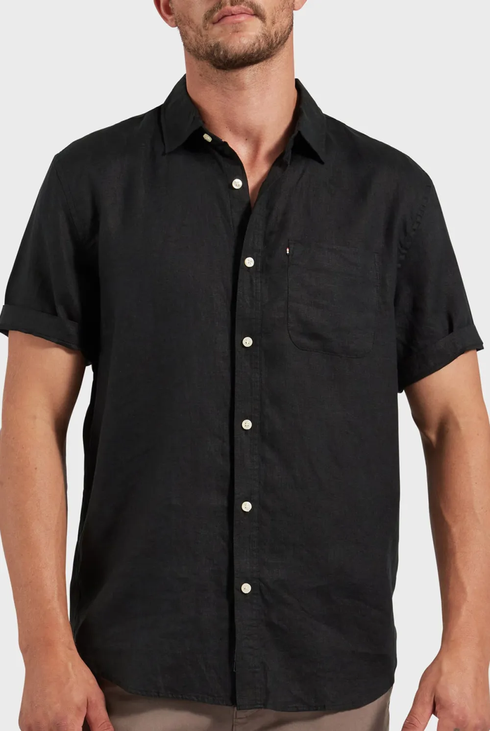 Hampton Linen SS Shirt-White