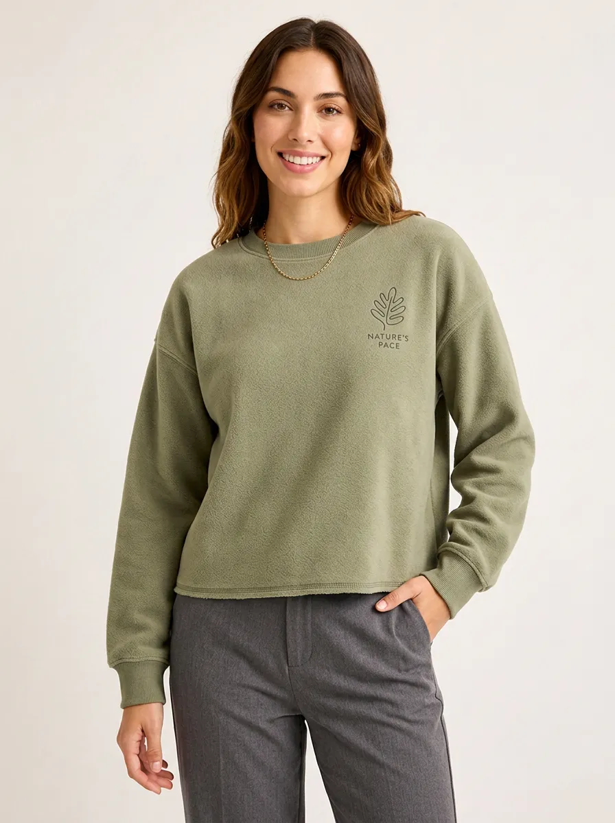 Nature Lover Leaf Graphic Printed Sweatshirt