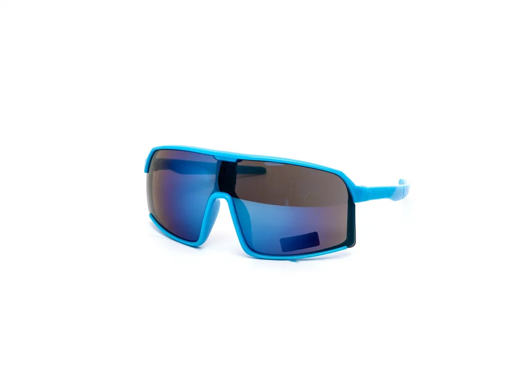 12-Pack Kids Neon Bold Sport Shield Wraparound Burnt Mirror Sunglasses