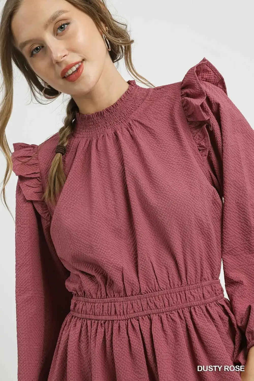 Balanced Detail Ruffle Midi Dress