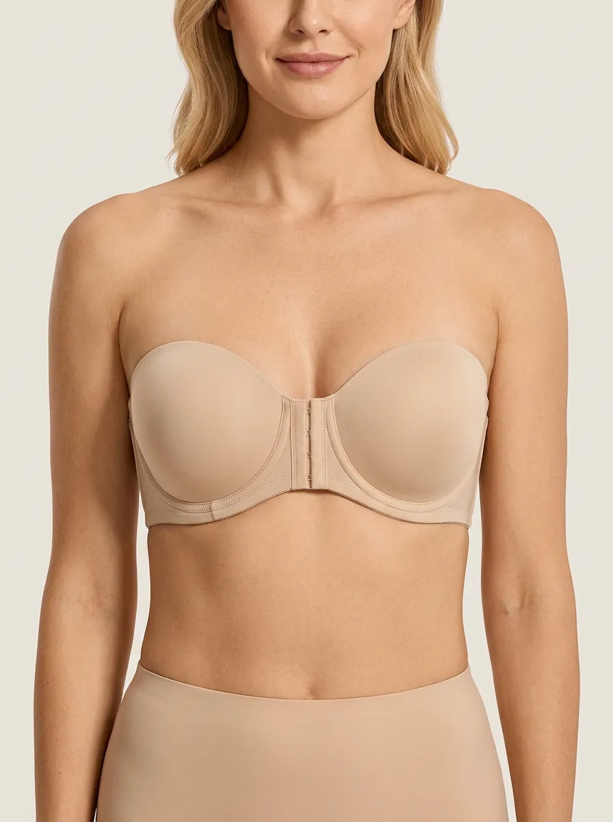 Women's Smooth-Profile Front-Closure Strapless Bra
