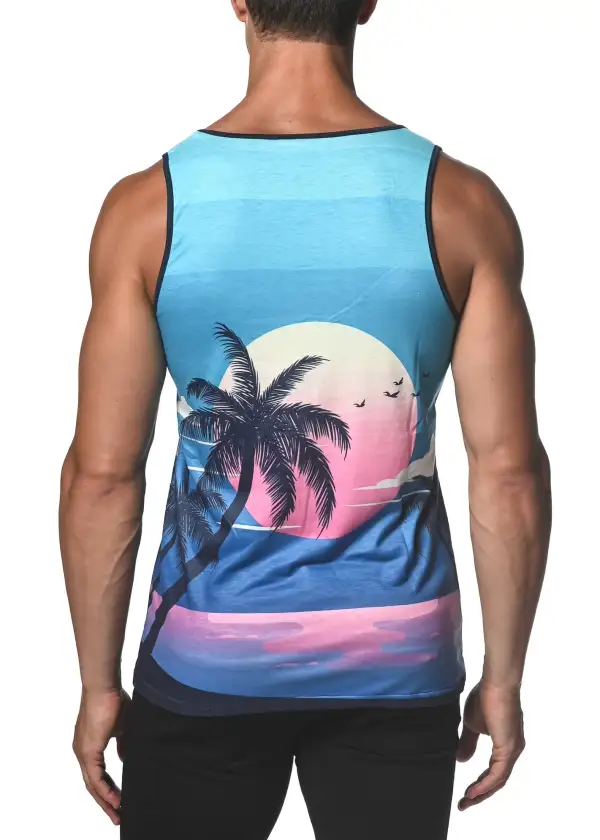 Lightweight Printed Jersey Tank Top
