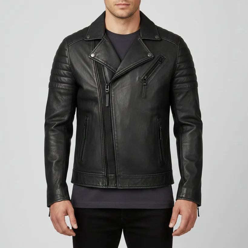 Rugged Leather Biker Jacket