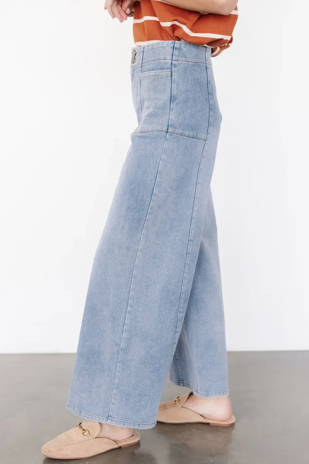 Classic Basic Retro Loose Denim Pants