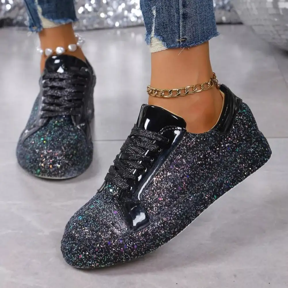 Sparkling Lace Up Sneakers