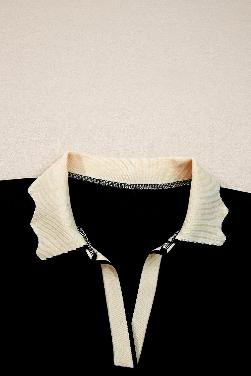 Women's Colorblock Collared Long Sleeve Top