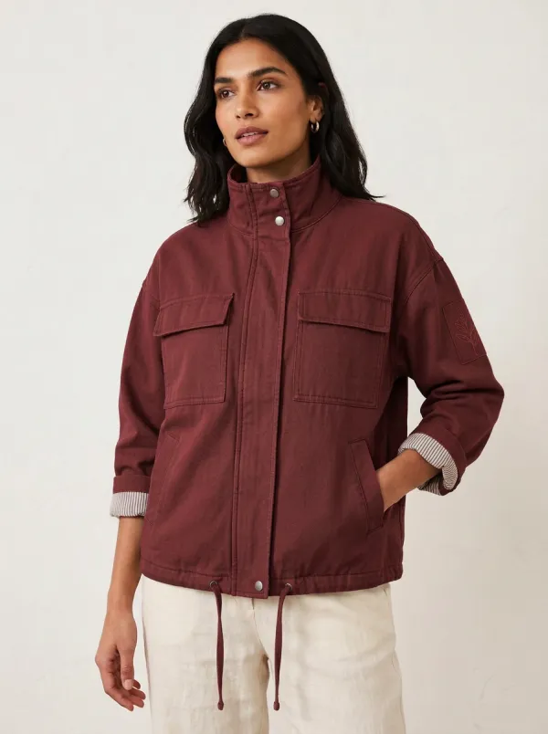 Women's Leaf Sleeve Printed Utility Jacket