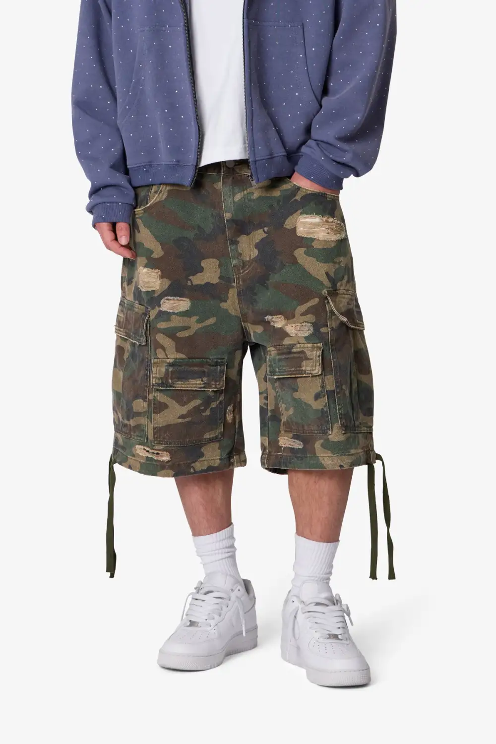 Distressed Baggy Cargo Shorts