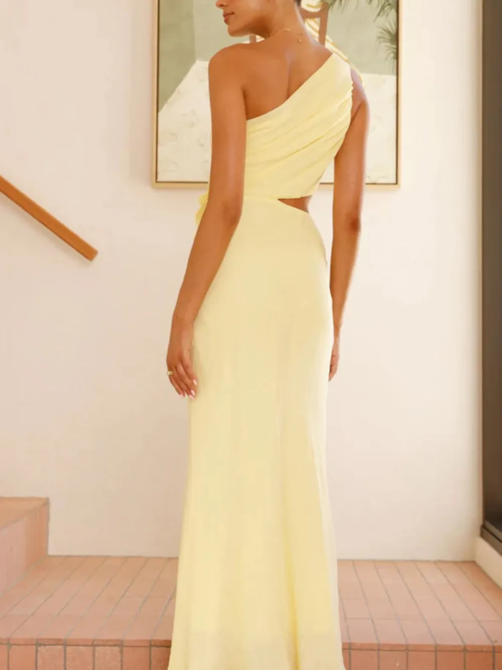One-Shoulder Floral Casual Dress