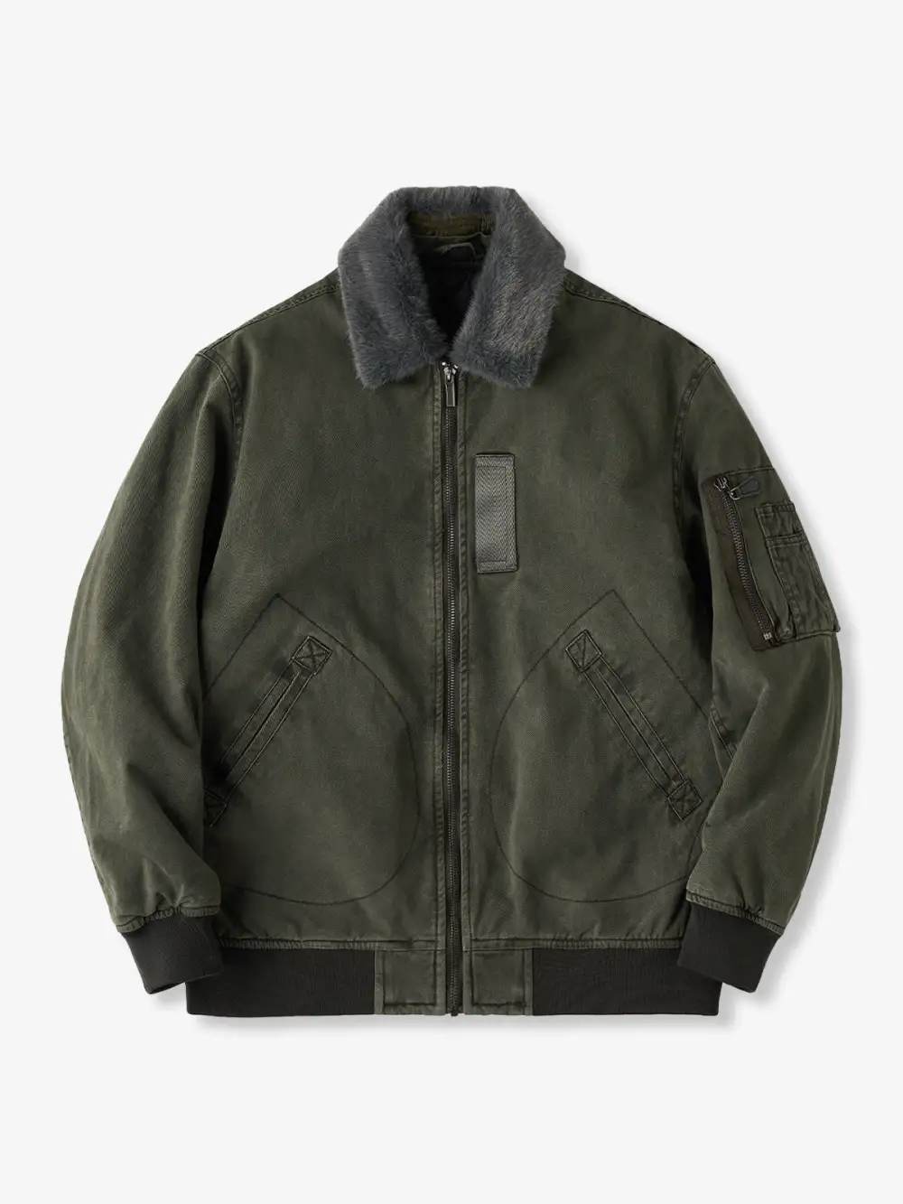 Men's Textured Bomber Jacket